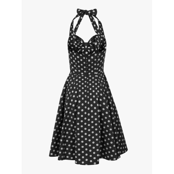 Retro šaty Collectif Joanna Black Polka Blanka Straka B