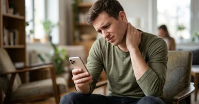 Šíjové svaly – nejvíc namáhané displeji. Ustavičný předklon k mobilům ničí celé tělo Šíjové svaly – nejvíc namáhané displeji. Ustavičný předklon k mobilům ničí celé tělo